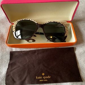 Kate Spade Brenna Polka Dot Cat eye Sunglasses b&w
